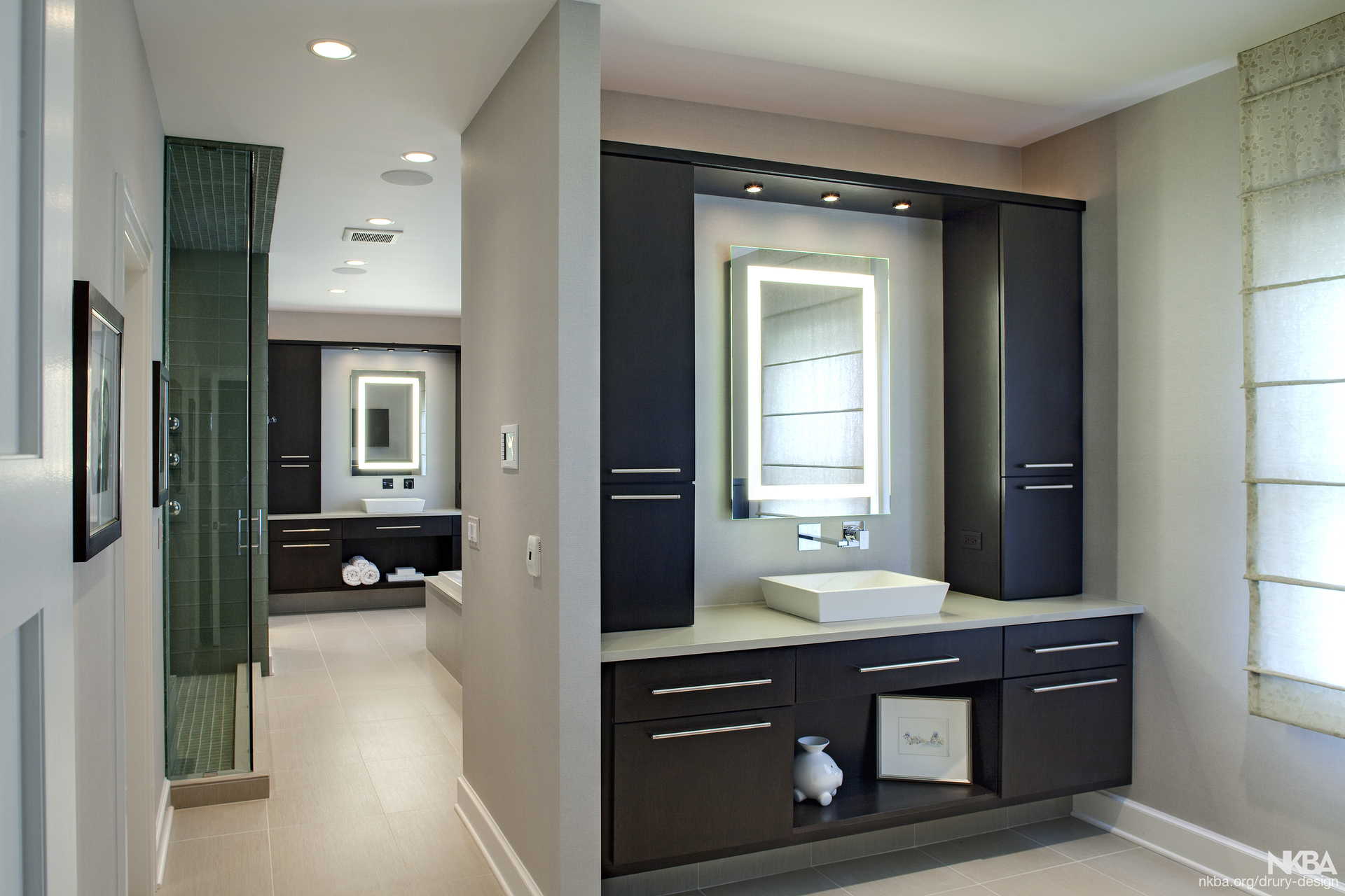 His and Hers Contemporary Master Bathroom - NKBA