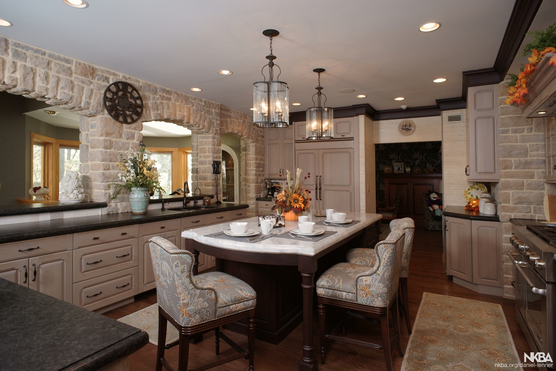 Kitchen With Stone Arches Nkba
