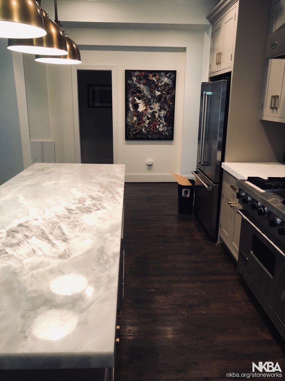 Princess Blue Quartzite kitchen island - NKBA